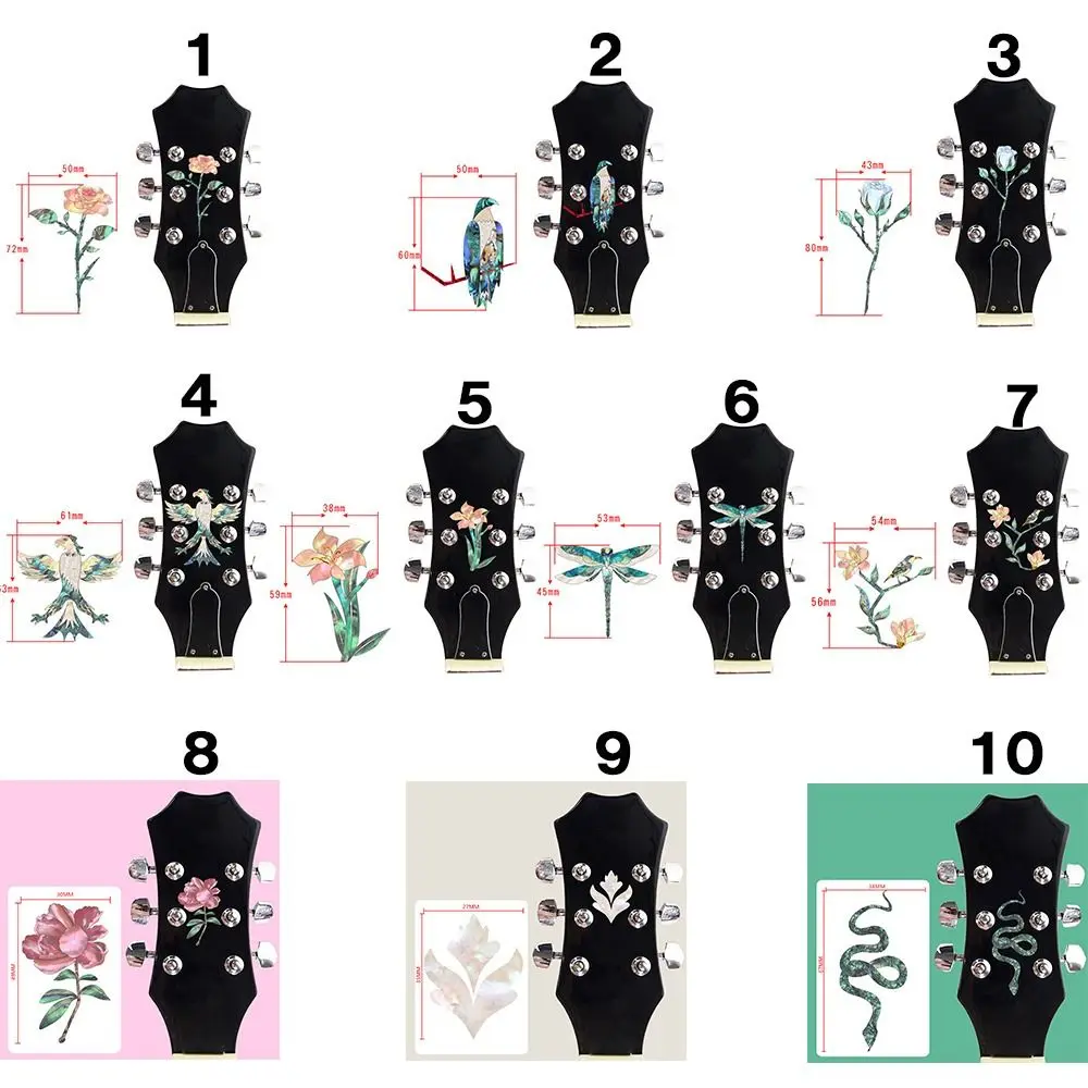 Accessories DIY Personalise Novelty Guitar Neck Sticker Guitar Headstock Decal Guitar Head Stickers Bass Body Decals - view 6
