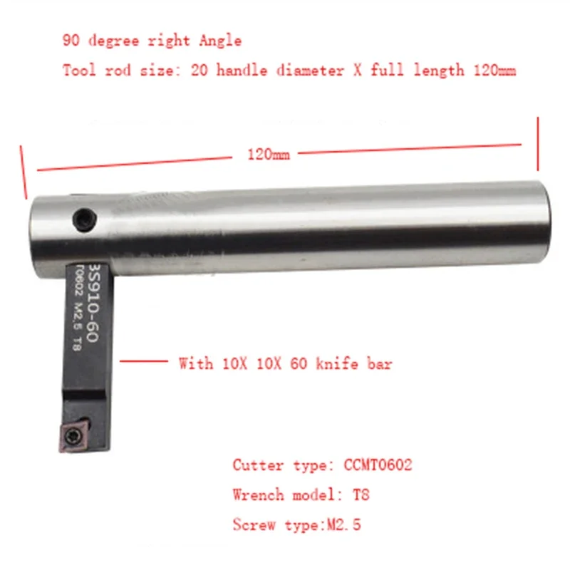 

90 ° Milling Machine Boring Machine 20*120 Handle Drilling Machine Boring Tool Shank Adjustable Honing Tool Rod