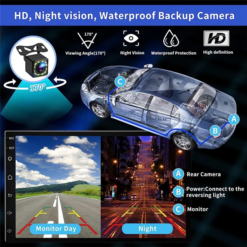 X46A_Double Din Stereo Carplay Android Auto,2+32G 7 Inch Touchscreen Radio