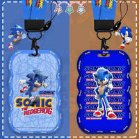 Anime BANDAI Sonic The Hedgehog Lanyard Card Sleeve Cool Student ID Card Bus And Subway Access Work Permit Card Sleeve Kids Gift