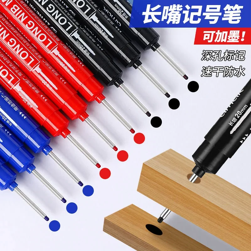 5/10 قطعة 20 مللي متر سعة كبيرة طويلة رئيس علامات القلم الحمام النجارة الديكور متعددة الأغراض مقاوم للماء حفرة عميقة أقلام خطاط (ماركر) #5