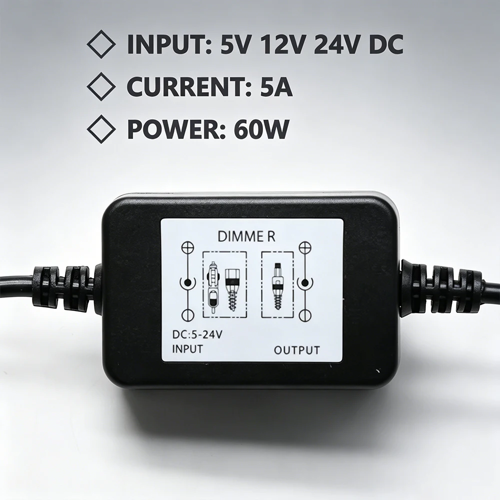 DC5-24V Rotary Dimmer Suitable for Small Fan LED Lights with Adjustable Temperature, Customizable Dimming and Speed Control