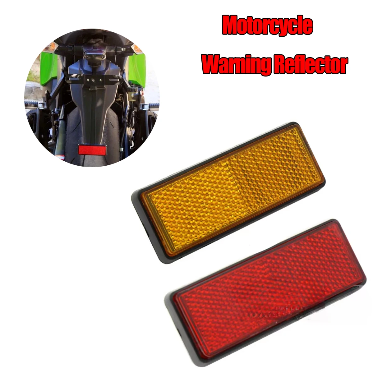 Fit for Yamaha YZF R1 R6 FZ1 FZ8 MT09 TMAX530 TMAX500 Motorcycle License Plate Rectangle Reflective Warning Reflector XJR NMAX