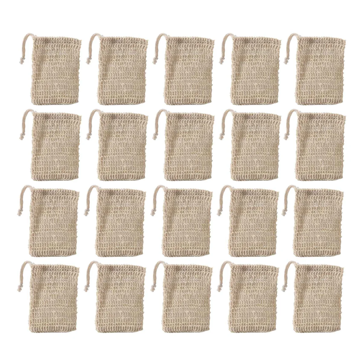 50Pcs Shower Bath Sisal Soap Bag Natural Sisal Soap Bag Exfoliating Soap Saver Pouch Holder