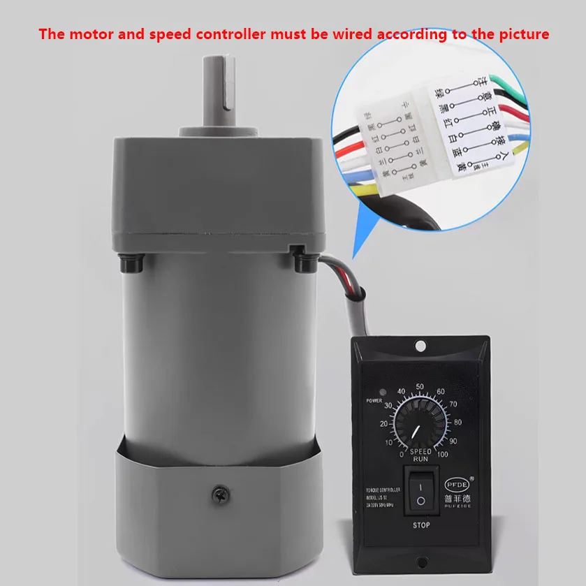 New 120W AC 220V AC Asynchronous Motor 5RK12ORGU-CF Speed Regulating Geared Motor+Speed Controller Set Shaft 15mm