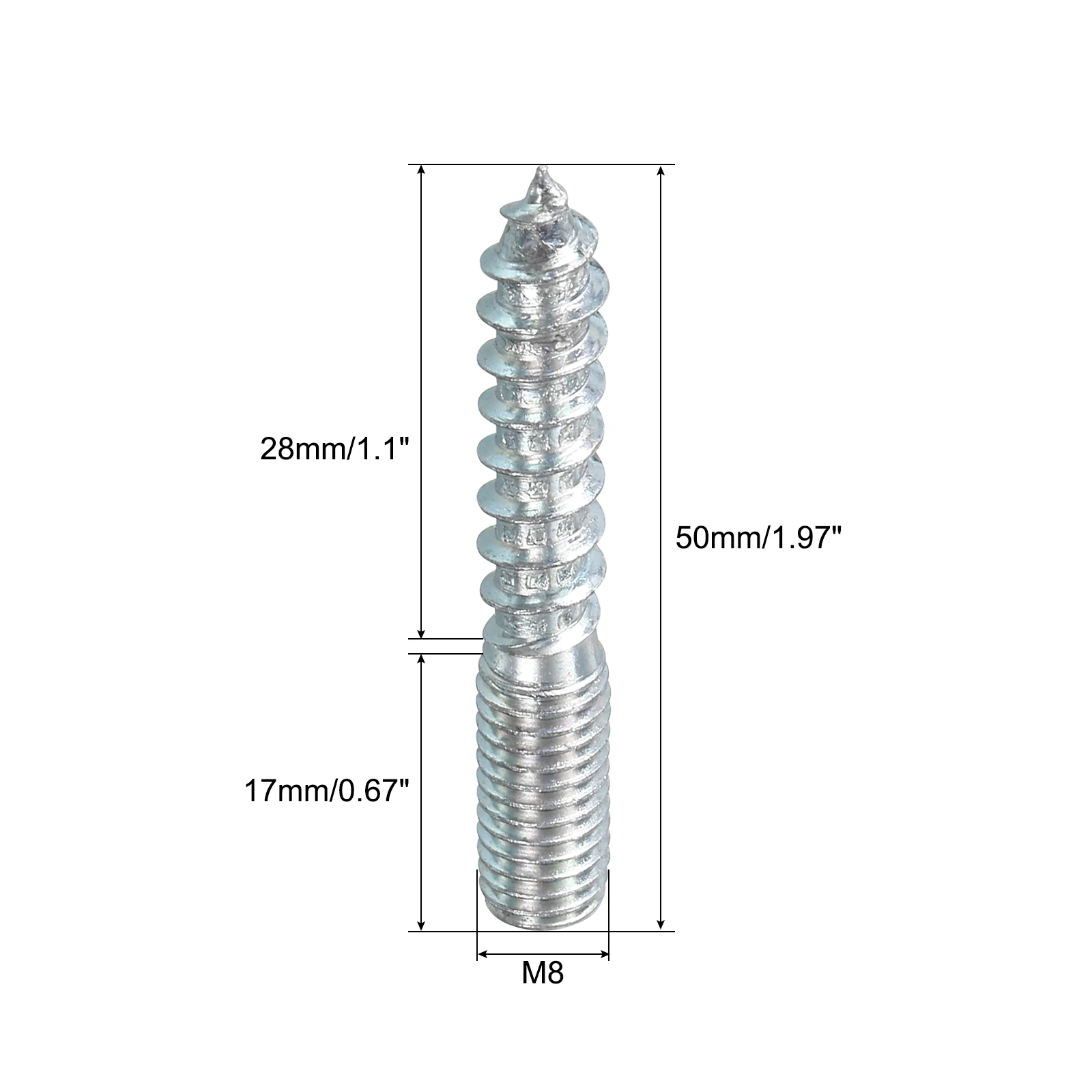 16/24/36pcs Self-Tapping Screw M6 M8 M10 Hanger Bolts Length Double Headed Bolts Wood Joint Furniture Legs