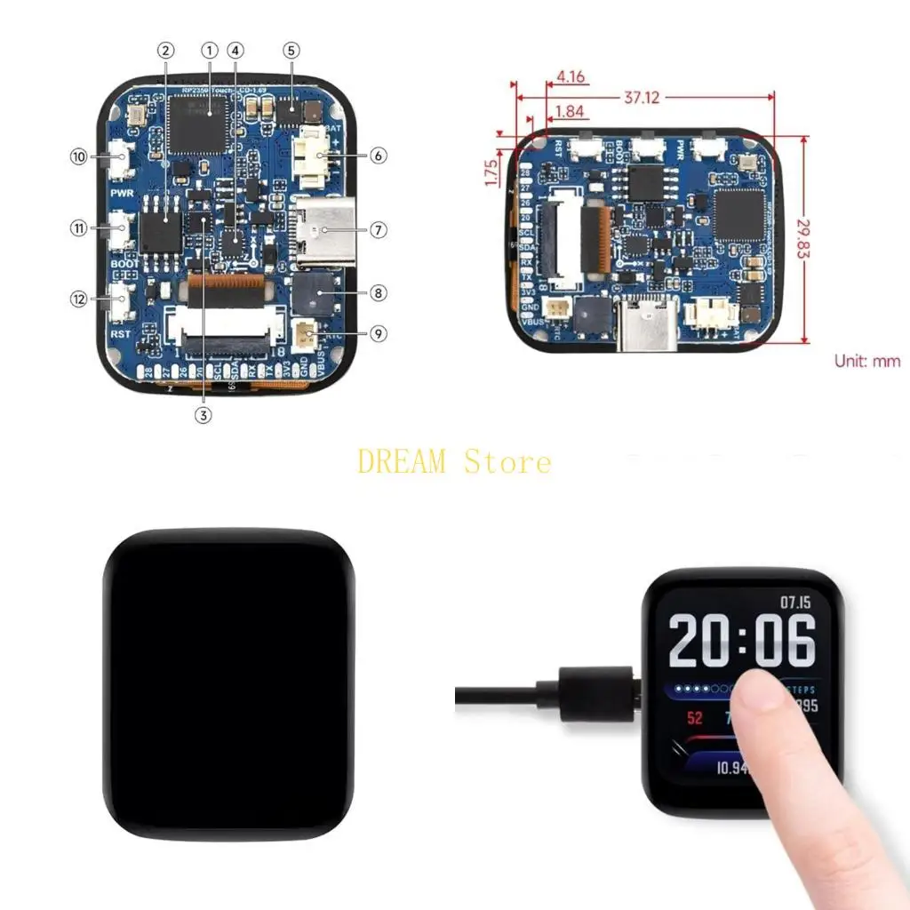 

Инновационная плата микроконтроллера RP2350, чип RP2350A со встроенным ЖК-дисплеем и комплексным вариантом подключения, лучшая