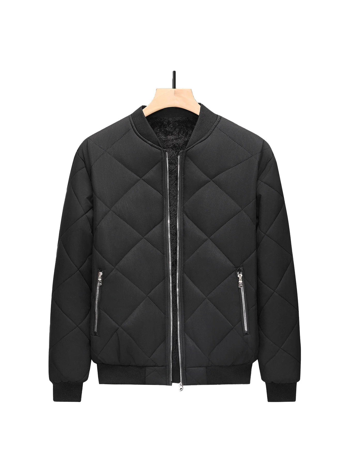 2026 Winter Men's Outdoor Sports Cotton Jacket with Baseball Collar, Fleece-Lined and Thickened, Windproof and Warm Casual Top