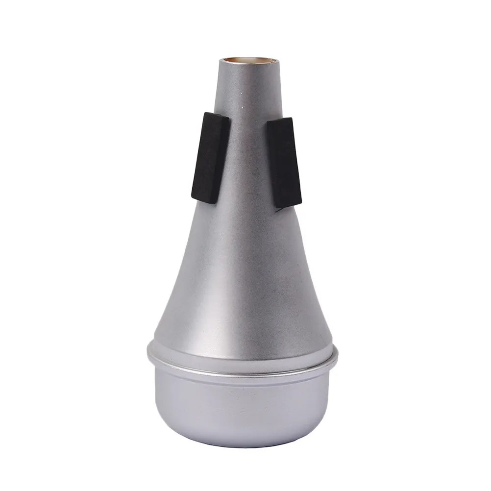 Small Trumpet Metal Practice Cup Mute Silver Lightweight Noise Reducer for Night Playing Jazz Sound Trumpet