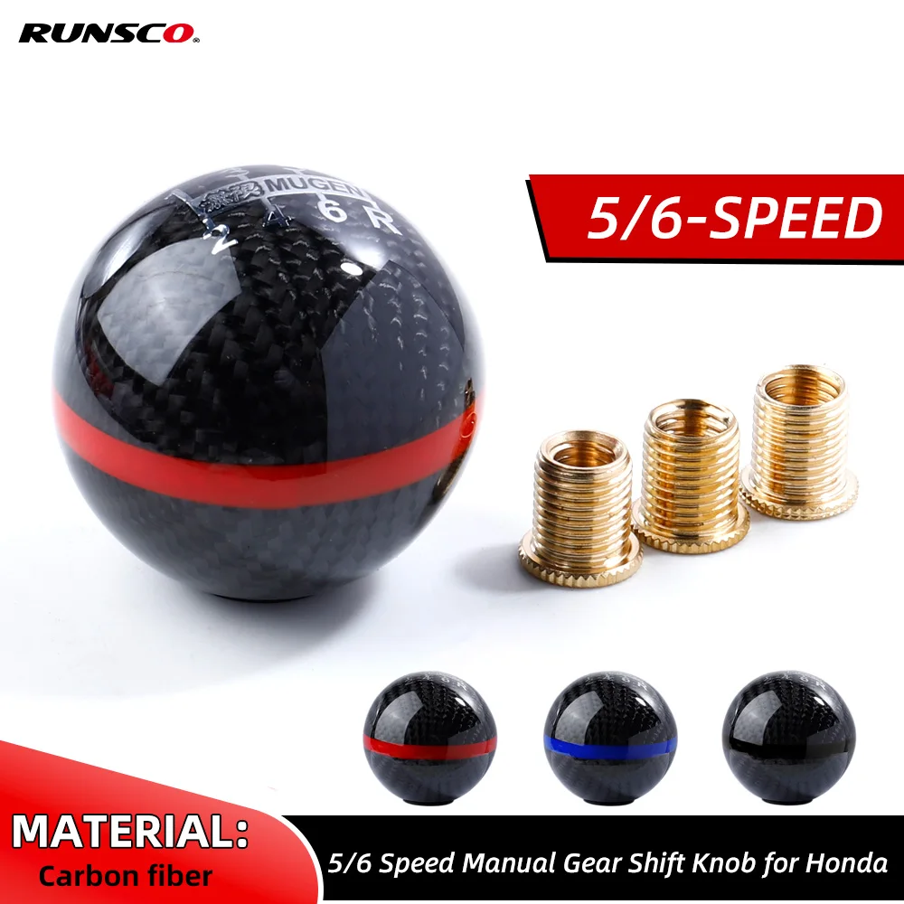 

Universal Genuine Carbon Fiber Mugen 5/6 Speed Manual / Automatic Spherical Gear Shift Knob for Honda Acura Civic