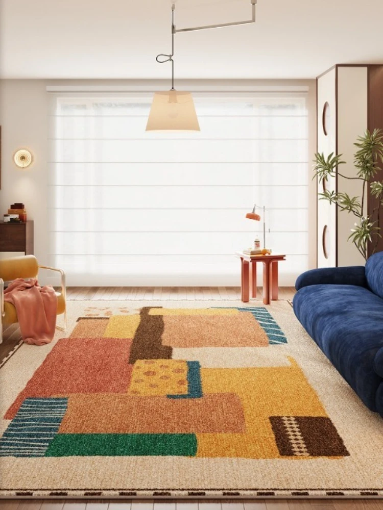 Dopamine Pattern Living Room Carpet Home Decoration Sofa Coffee Table Plush Fluffy Floor Mat Easy Clean Bedroom Bedside Soft Rug