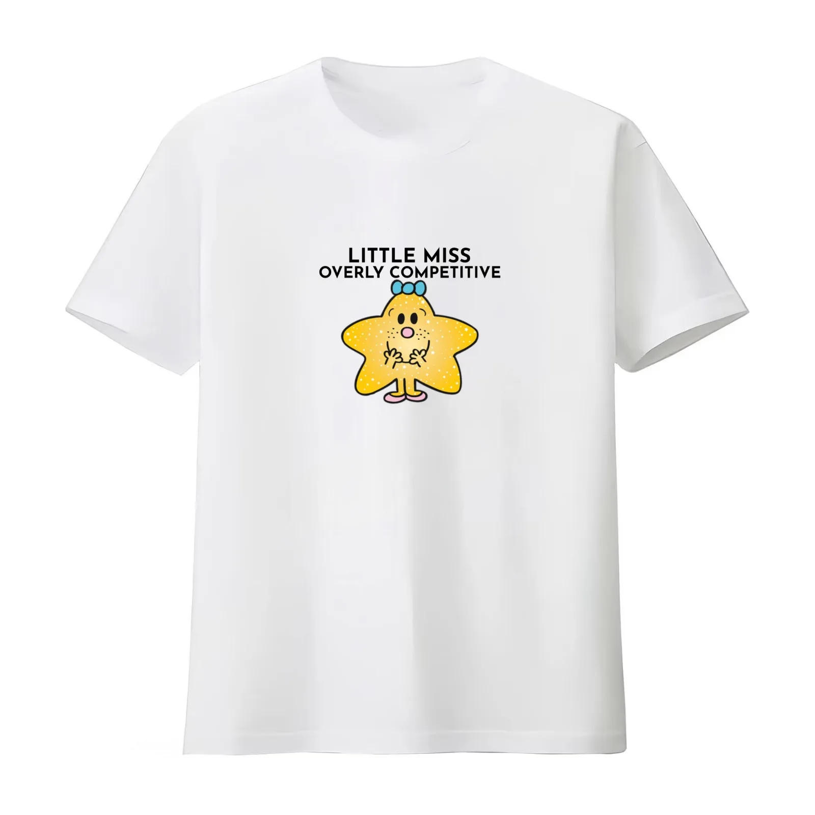 Little Miss Overly Competitive T-Shirt Summer Casual Cotton Tee Oversized Streetwear Tops Vintage Graphic Print 100% Cotton