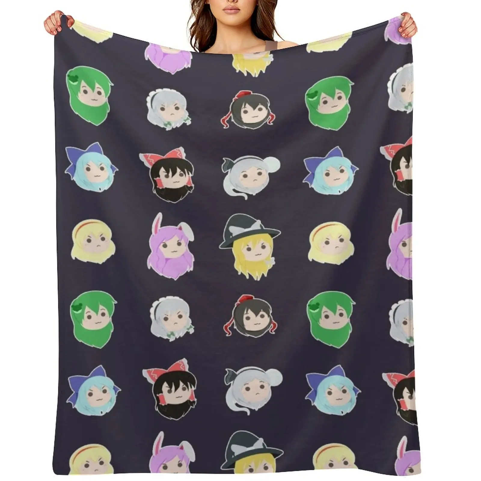 

Touhou Headcuties [Estampado] (Transparent Version) Throw Blanket Furry Weighted valentine gift ideas warm for winter Blankets