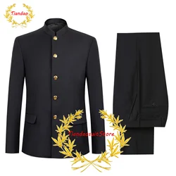 Terno masculino 2 peça do casamento smoking formal gola jaqueta calças de blazer ajuste fino conjunto dos padrinhos outfit