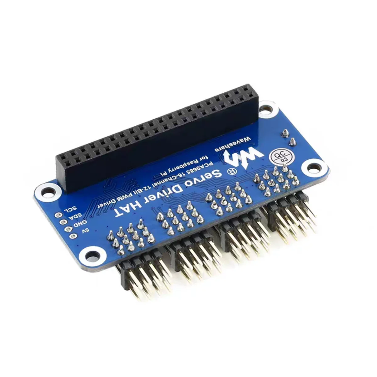 Micro Snow Raspberry Pi 4B 16 channel servo drive board PWM control module I2C interface bent pin