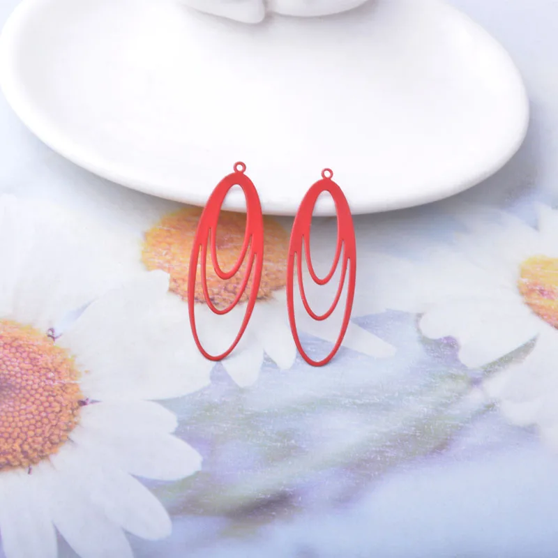 30 Stück AC14607 13*38mm Ovale Anhänger Dünne Anhänger DIY Schmuck Ohrring Zubehör – Detail 12