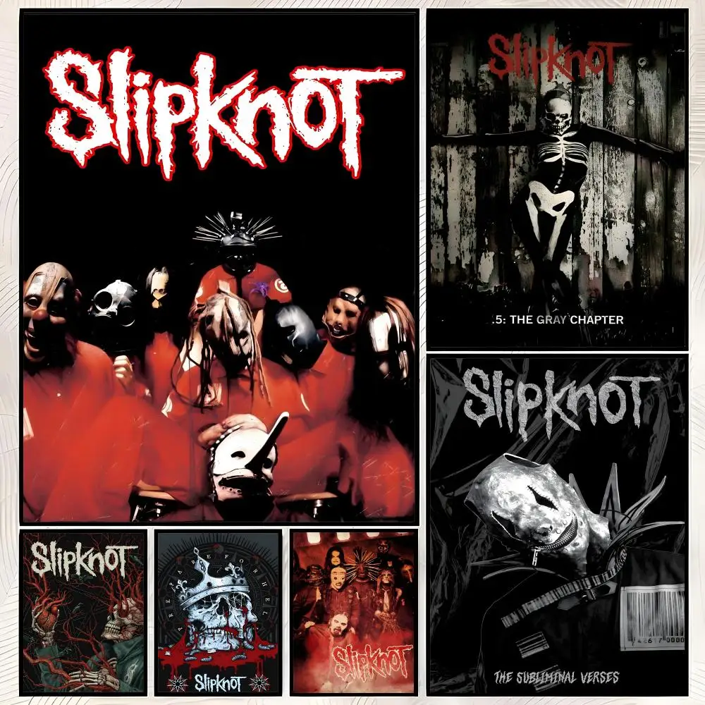 Band S-Slipknot Poster Self-Stick HD PVC Wall Art Poster, Waterproof Decor for Bedroom, Living Room and Home