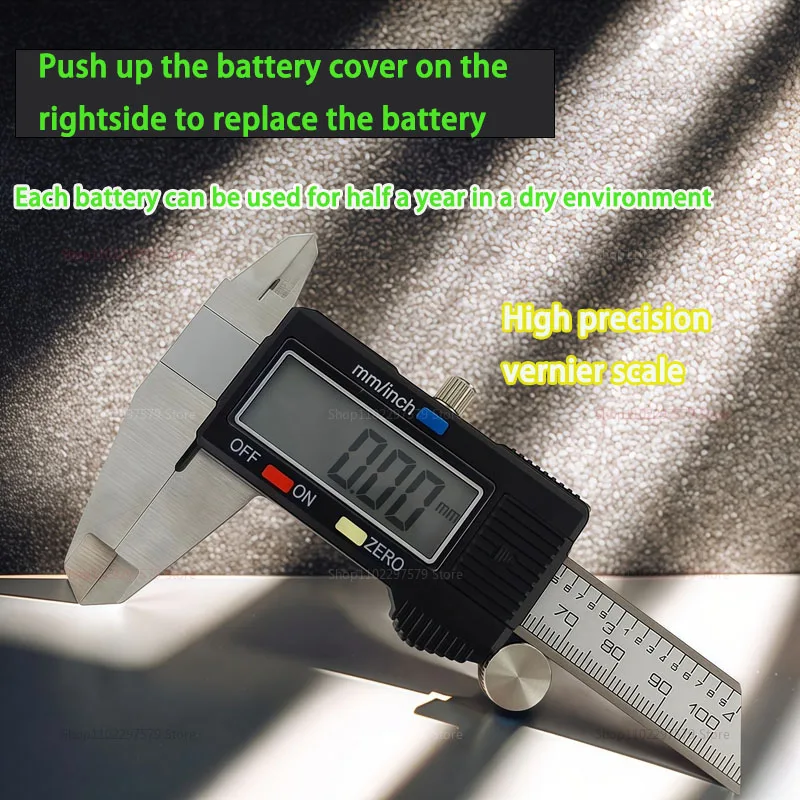 فرجار رقمي من الفولاذ المقاوم للصدأ 0-150 مم أداة قياس دقيقة رنييه مع علبة بلاستيكية لمشاريع الهندسة ومشاريع DIY