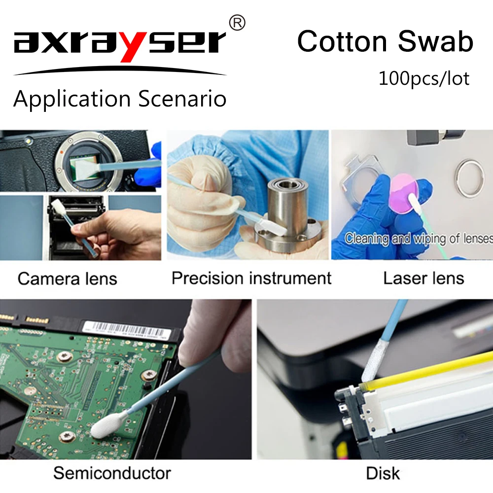 Coton-tige industriel non tissé antistatique, dépoussiérage pour lentille de mise au point laser à fibre et outils de protection pour Windows Books,