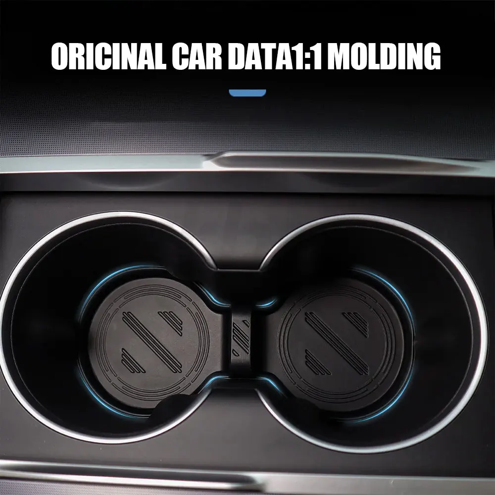 

Car Center Console Water Cup Holder Mat Beverage Bottle Silicone Cushion for Tesla Model Y Launch Juniper Model 3 Highland
