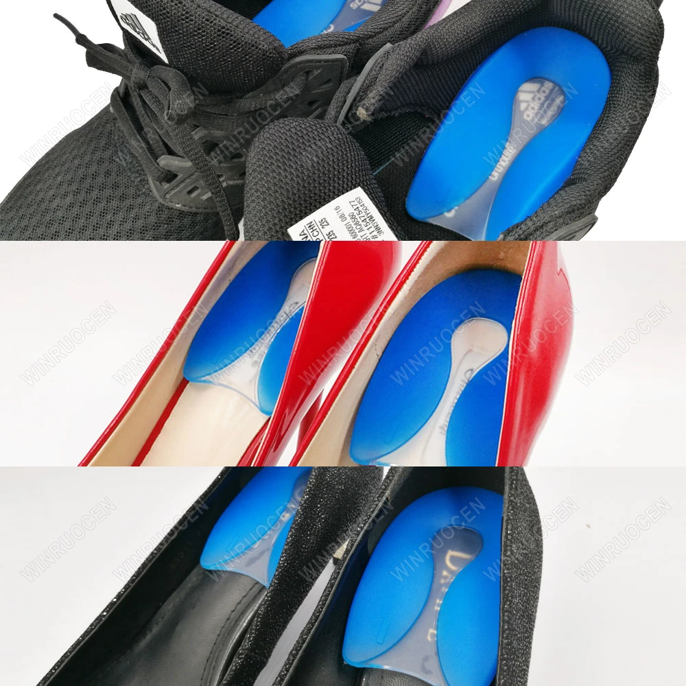 1/2 Pairs للجنسين هلام السيليكون كعب حماة U-شكل التهاب اللفافة الأخمصية كعب حفز الإغاثة امتصاص الصدمات ذاتية اللصق WINRUOCEN