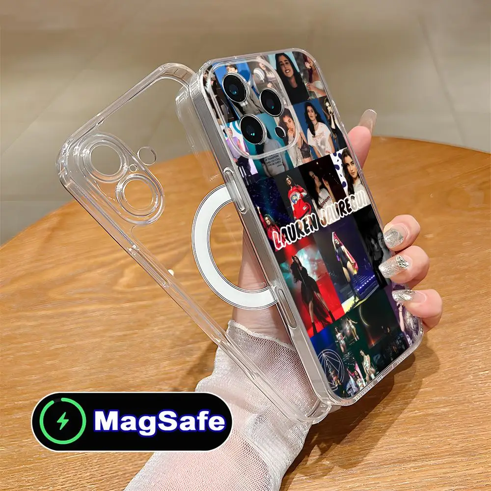 

Прозрачный чехол Lauren Jauregui из ТПУ с поддержкой MagSafe для iPhone 17, 16, 15, 14, 13, 12, 11 Air Pro Max Plus Mini, цветной