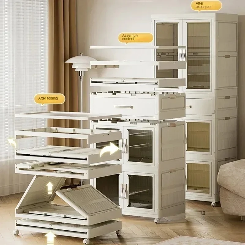 & Minimalist Household Folding Wardrobe Rental Room Storage Locker Multi-layer Wardrobe Bedroom