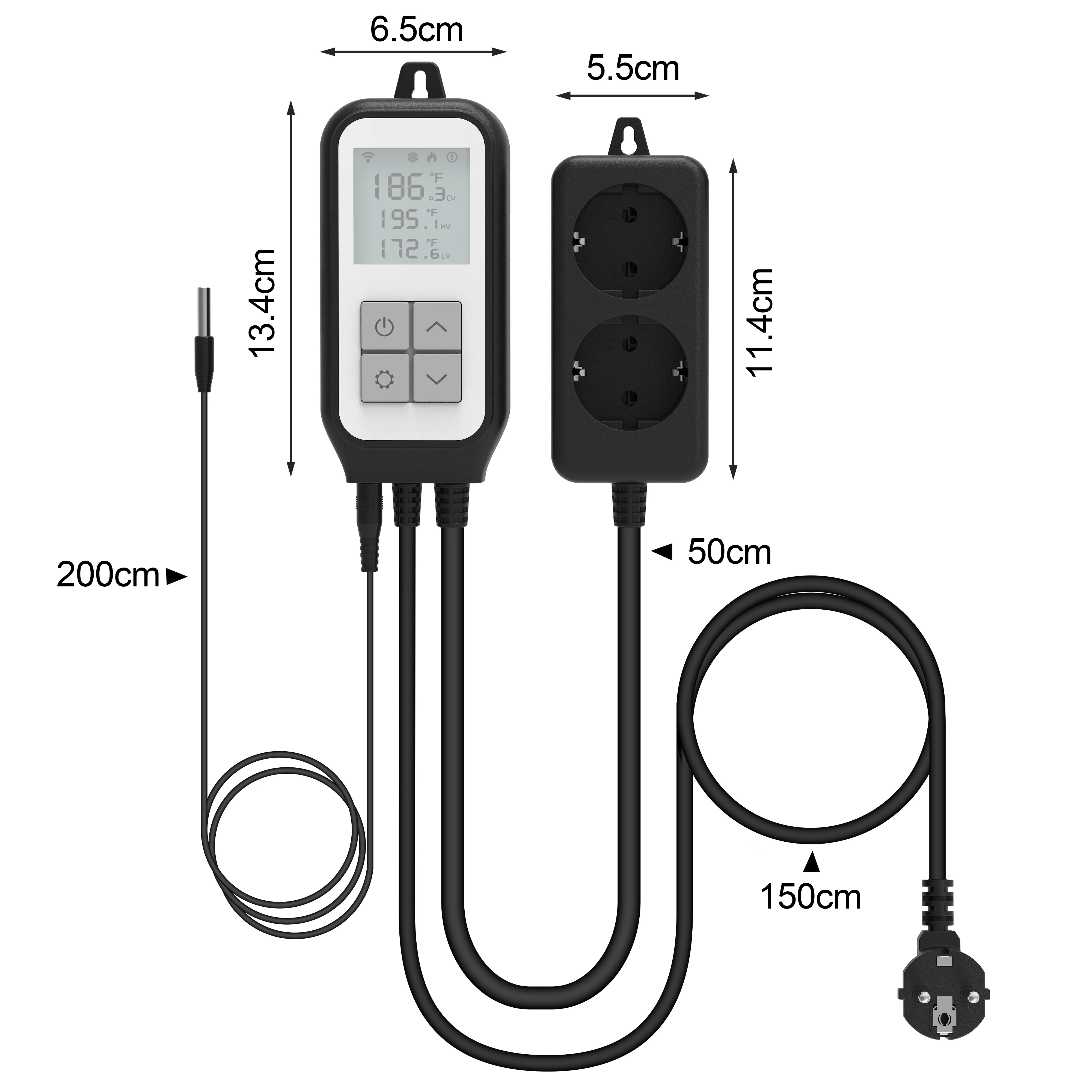 Imagem -05 - Wi-fi Termostato Controlador de Temperatura Controle Digital para Greenhouse Brewing Aquarium Tuya Smart Life Aquecimento e Arrefecimento