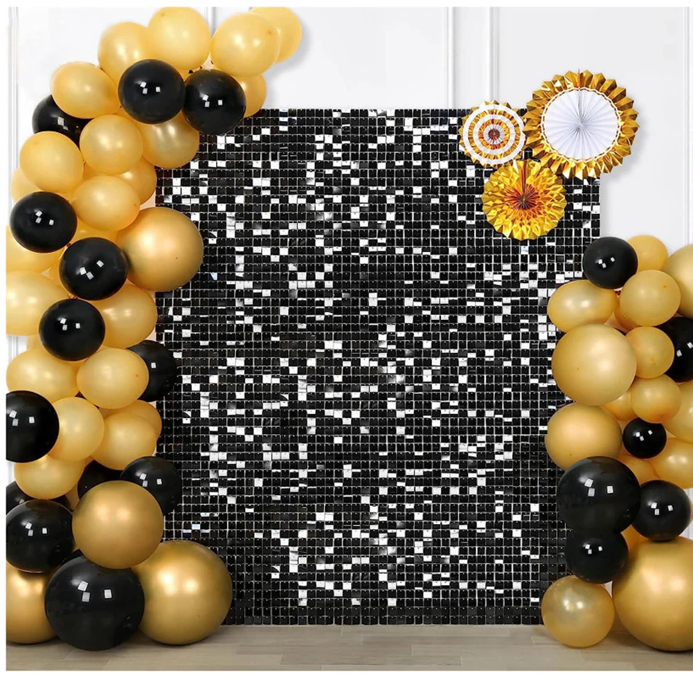 Reflective Square Sequin Backdrop 30x30cm for Wedding Events Birthday Parties Decoration PC PET Plastic Material