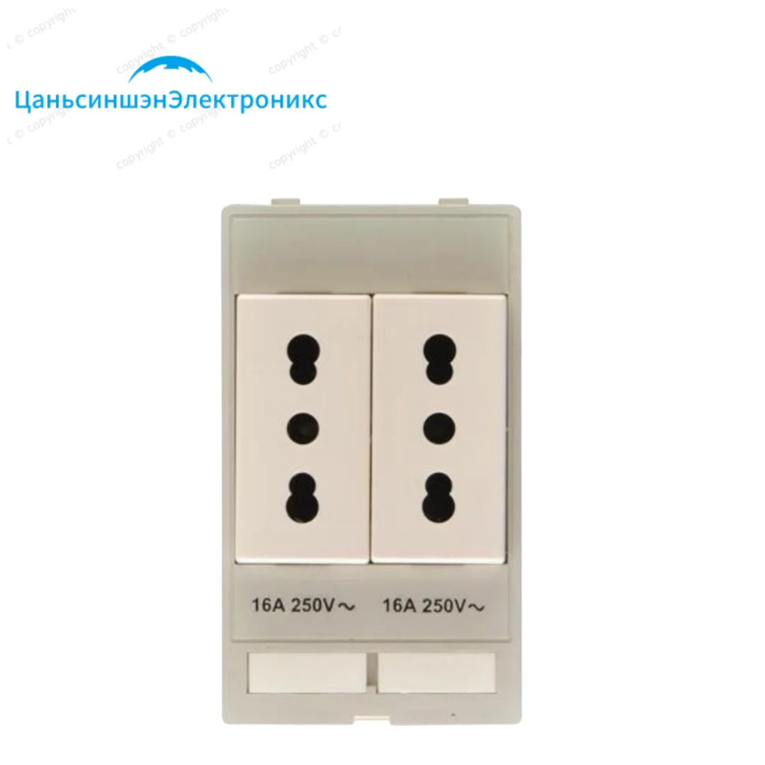 

39500010007 16A 250V AC 50Hz socket dual, finger protected