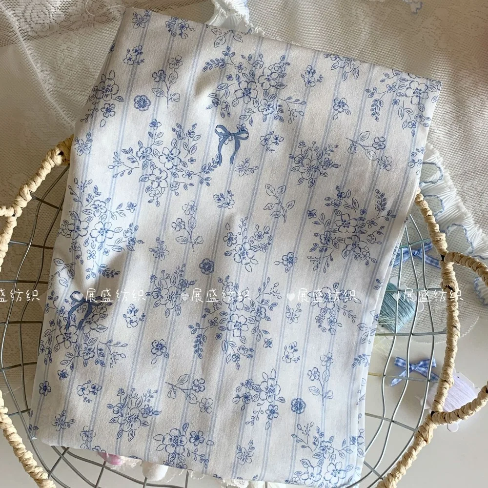 140x50cm Cotton Printed Fabric Floral Pattern DIY Material for Kids Bags Pajamas Dresses INS Style Sewing Cloth view 2