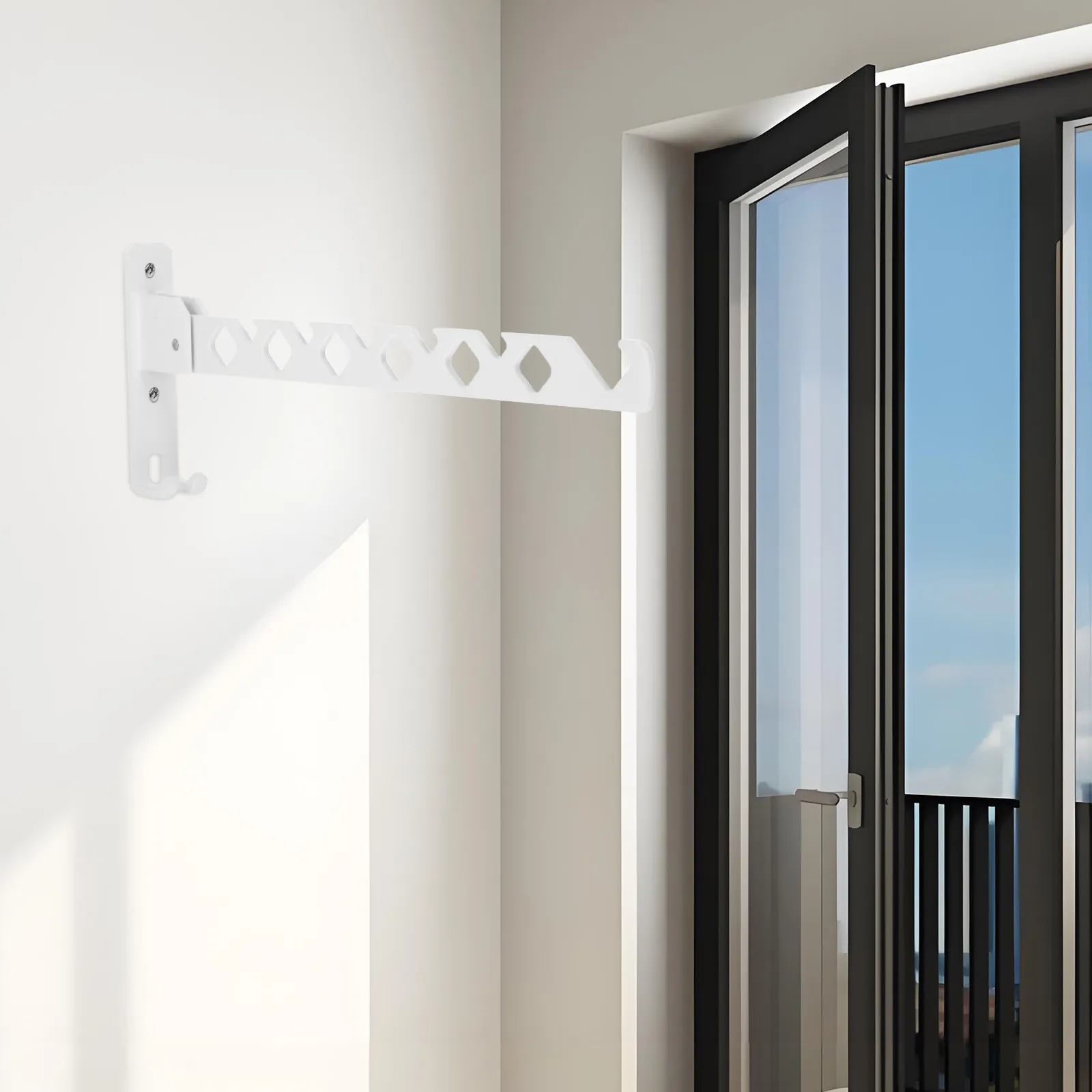 

Складная настенная сушилка для одежды без сверления, алюминиевая, экономит место, для ванной, балкона, общежития, квартиры, усиленная конструкция