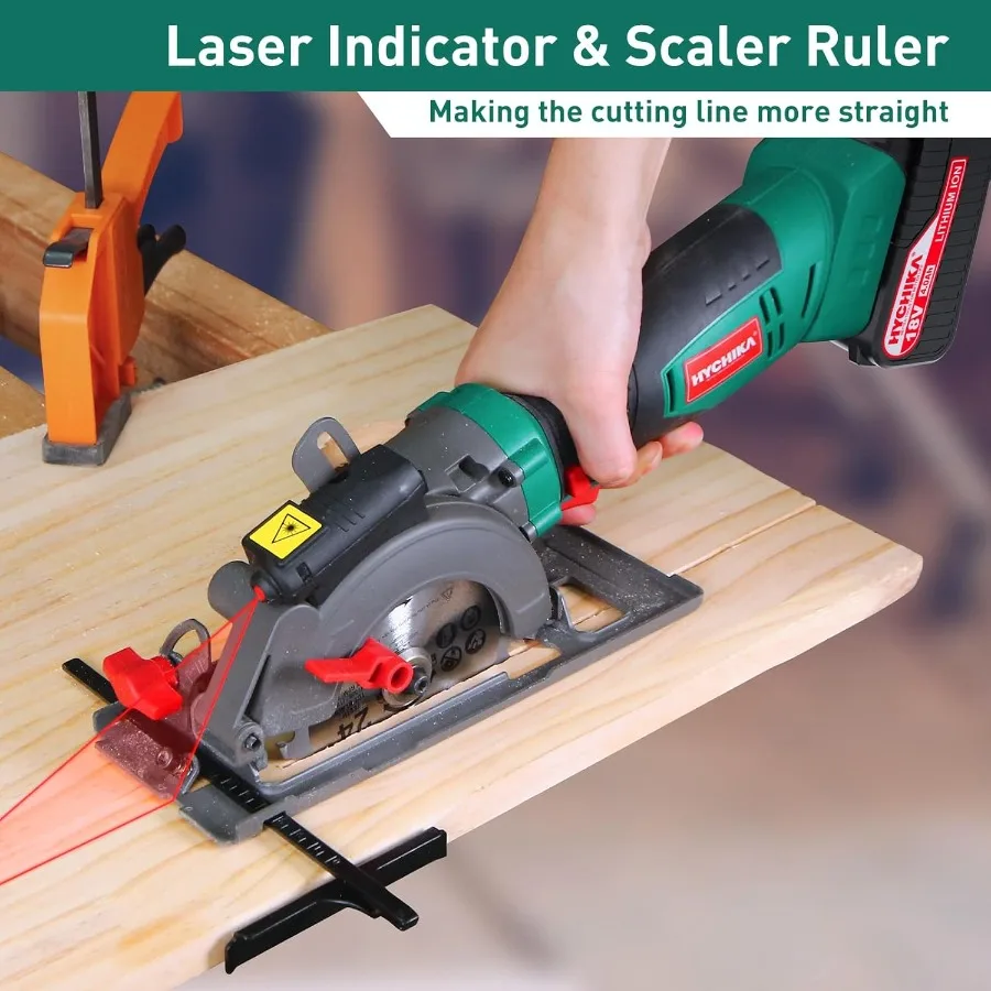 منشار دائري لاسلكي 18 فولت منشار دائري صغير مع بطارية 4.0 أمبير في الساعة 3 شفرات 41 2 49 10 3500 دورة في الدقيقة أقصى عمق القطع: 90 (48 مم)