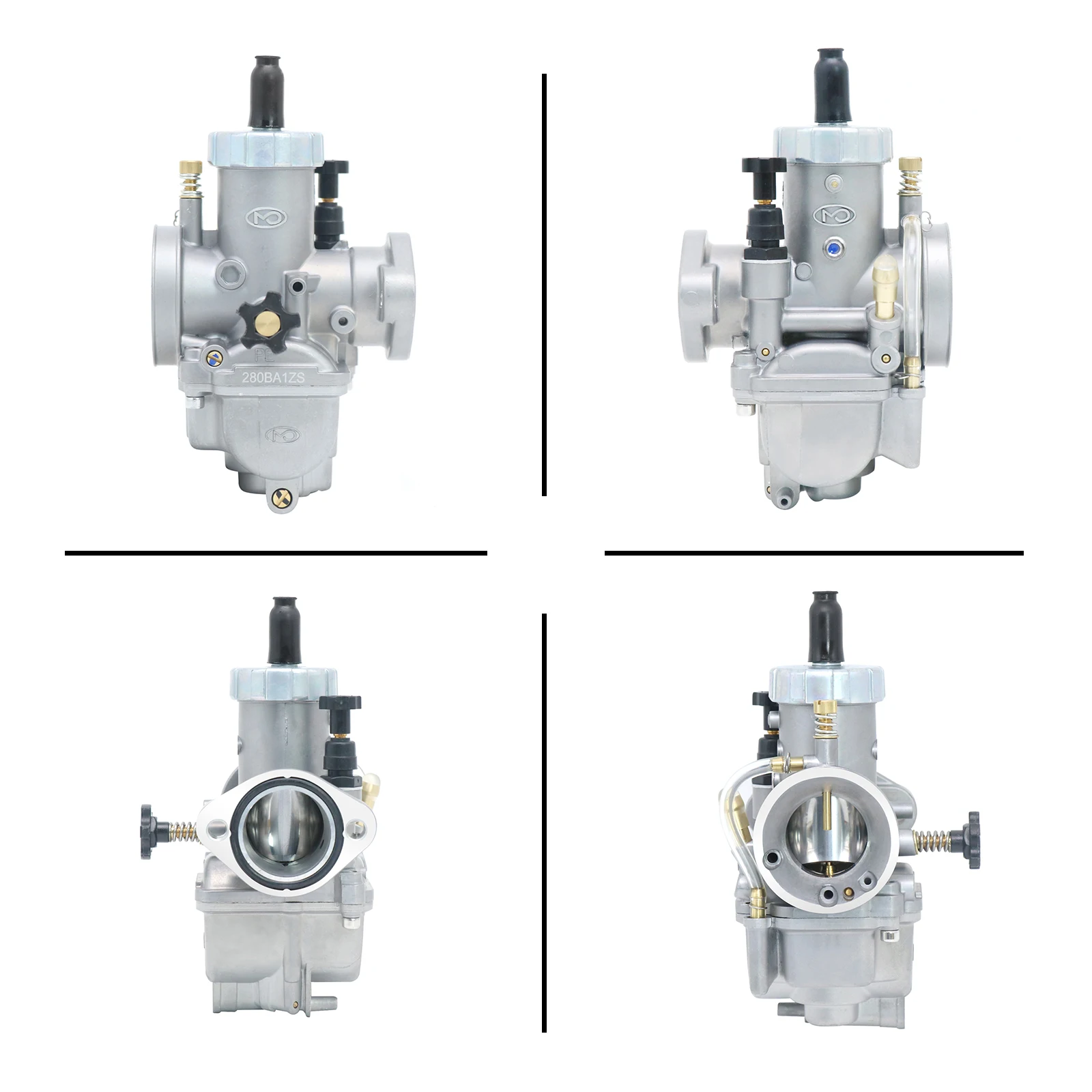 Alconstar- Motorcycle PE17 PE19 PE22 PE24 PE26 PE28 Flange Carburetor with Power Jet For 50 100cc 125cc 250cc Racing Motor Bike