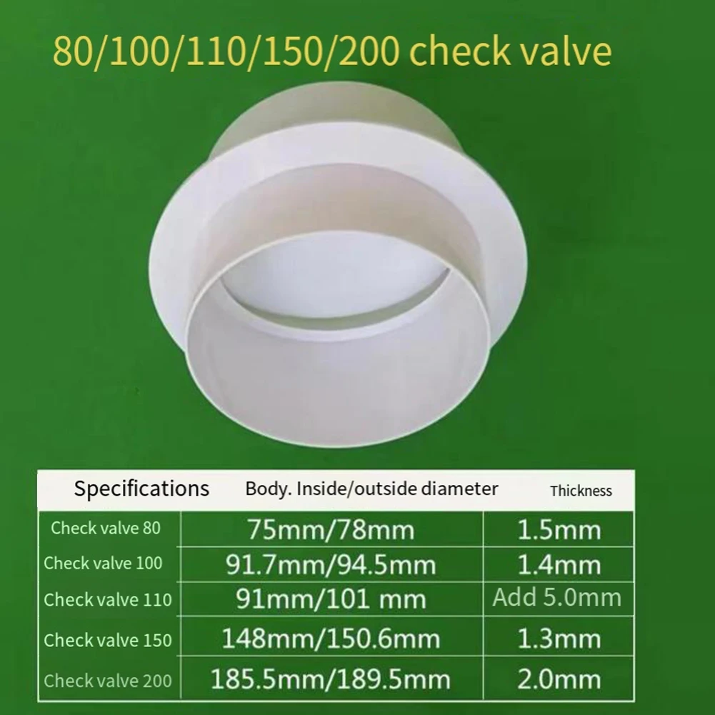 80-200MM Draft Blocker Damper Ventilation Check Valve Draught Back Shutter For Inline Ducting Kitchen Home Ventilation Grill