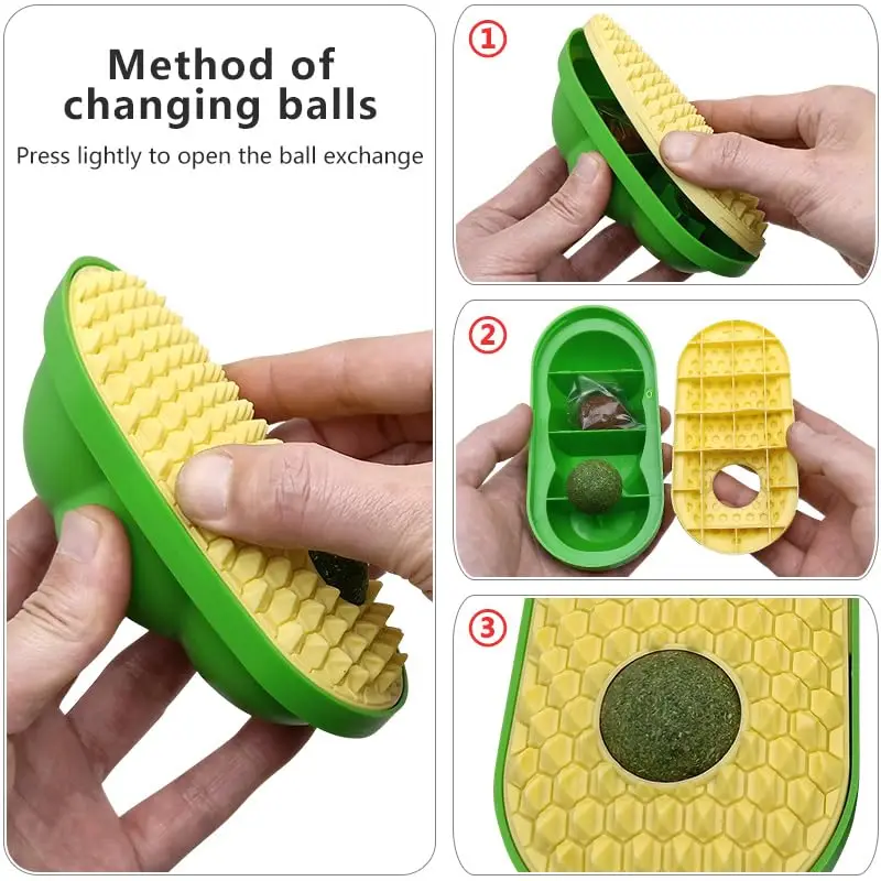 Catnip Toys Balls that Stick on Wall, Catnip Wall Balls for Cats Lick,Cat Face Scratchers, Cat self Groomer for Indoor Cats - view 4