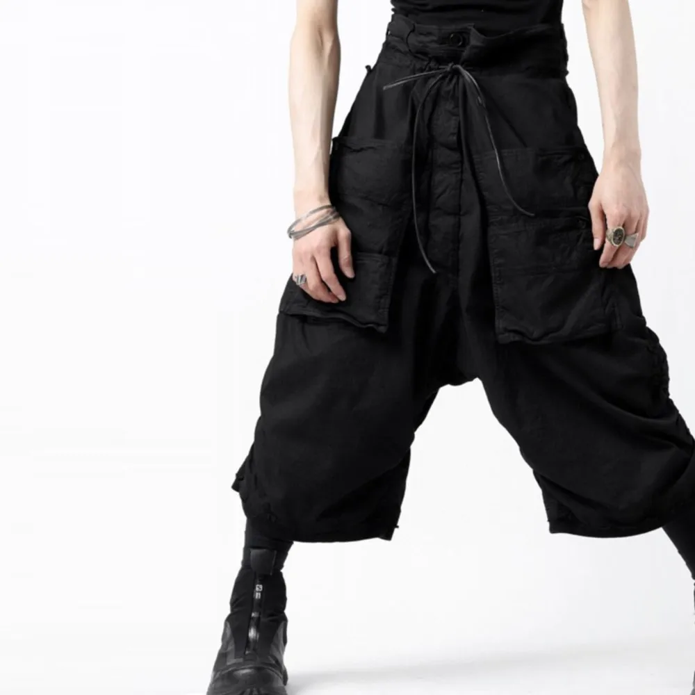 Designer Dark Avant-Garde Japanese Personalized Yamamoto Style Profile Design Loose Casual Pants Cropped Pants Men's Shorts