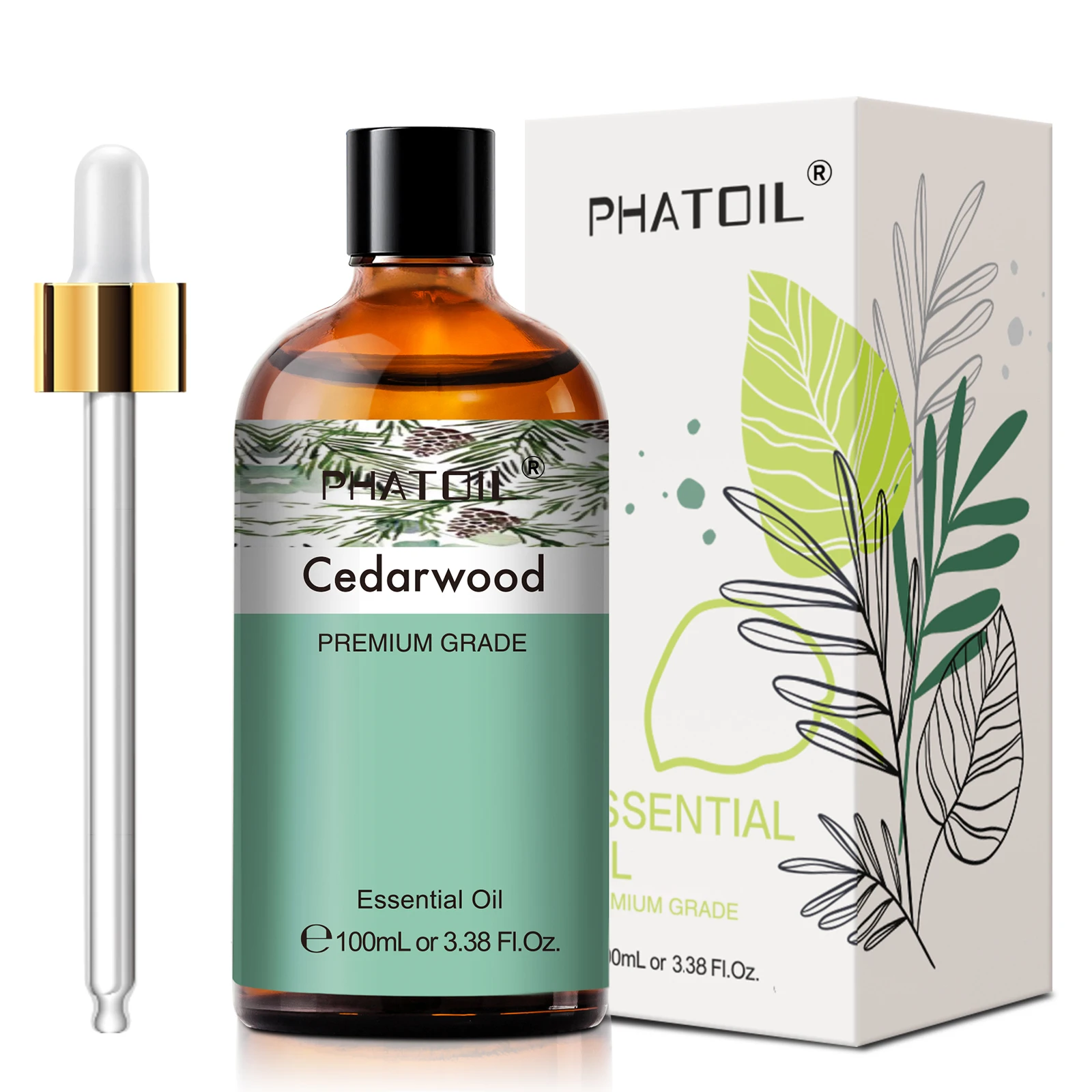 PHATOIL 100ml Essential Oils Lemon Eucalyptus Lemongrass Cedarwood Aroma Essential Oil for Humidifier Diffuser Aromatherapy