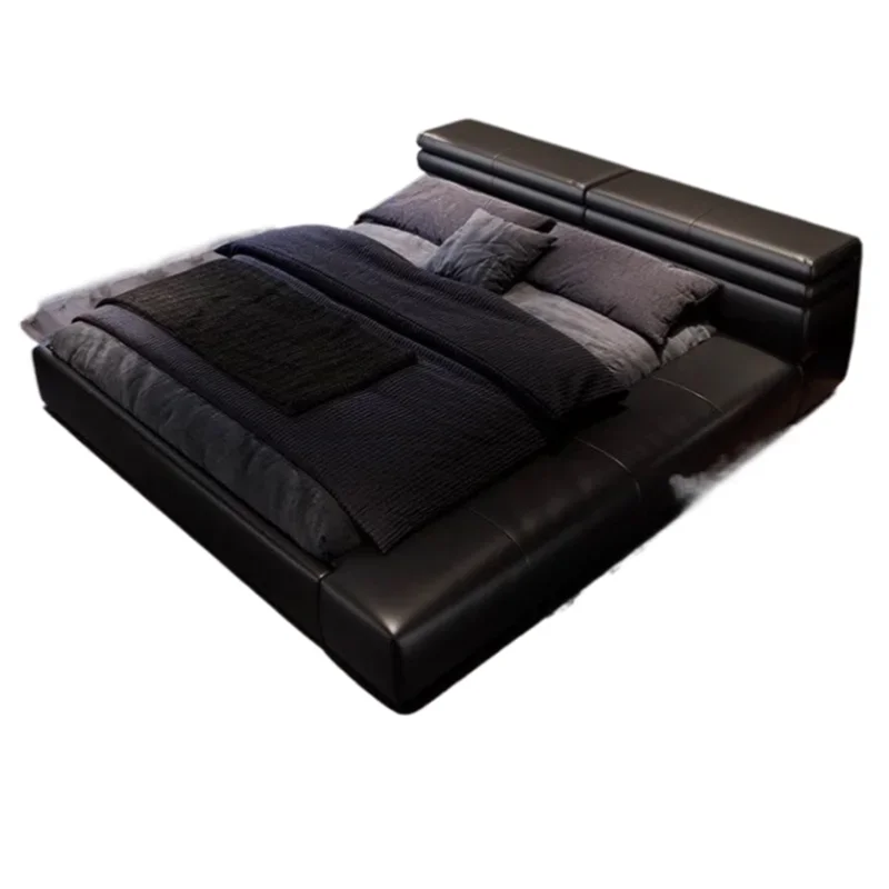 

Минималистичная черная двуспальная кровать в скандинавском стиле, недорогое хранилище, Королевский размер, двуспальная кровать, двойная деревянная кровать, комплект для двуспальной кровати, мебель в комплекте