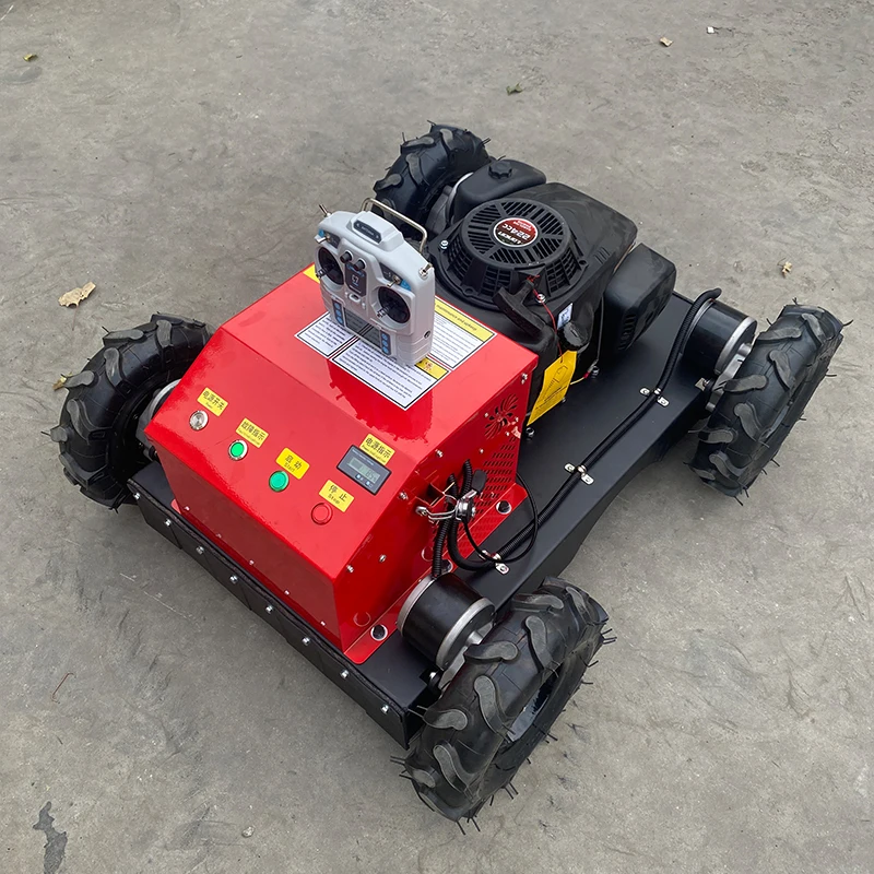 Customized wheeled remote-controlled lawn mower, four-wheel drive mini lawn mower, orchard lawn trimmer