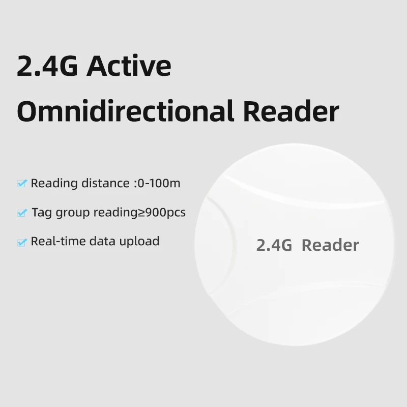 2.4 GHz Active RFID Reader Outdoor 100m Long Distance Reader TCP/IP Type-C Omnidirectional RFID Reader Wide Coverage