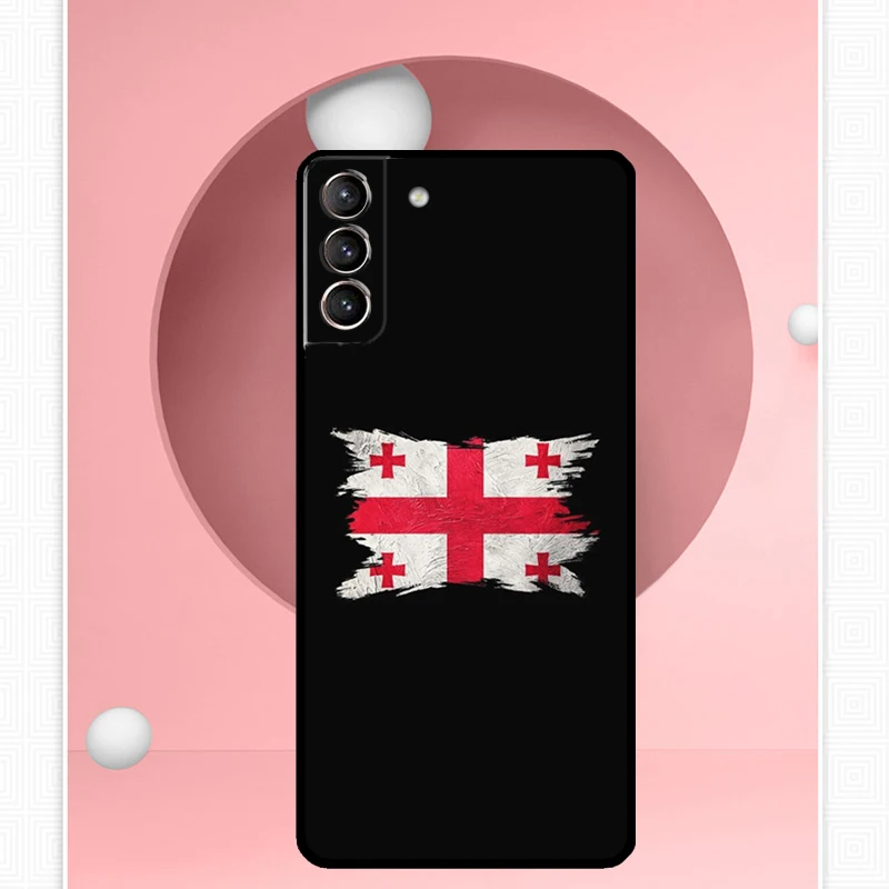 Georgia Grunge Flag Case For Samsung Galaxy S24 Ultra S22 Plus S20 S21 FE S8 S9 S10 Note 10 20 S23 Ultra Cover