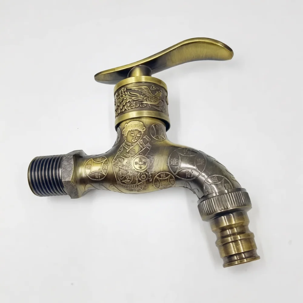 Wall Mounted Retro Water Faucet For ShuiMuYouPin Antique Bibcock Mop Pool Tap Outdoor Garden Single Cold Faucet Hardware