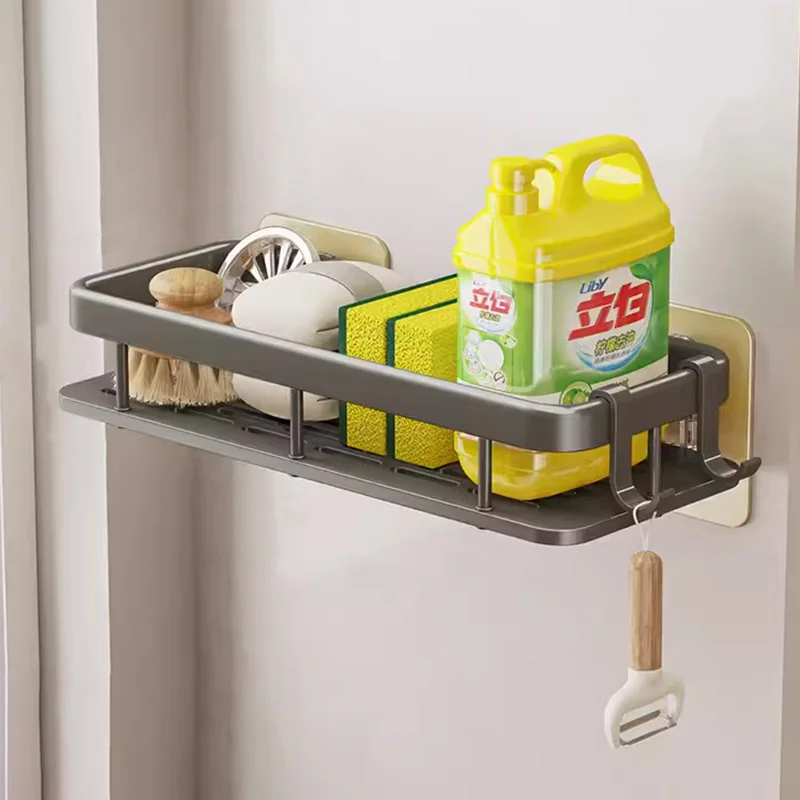 Sink Cleaning Tools Storage Rack Kitchen Multifunctional Stainless Steel Drain Rack for Sponge Cleanser Organizer Rag Hanger