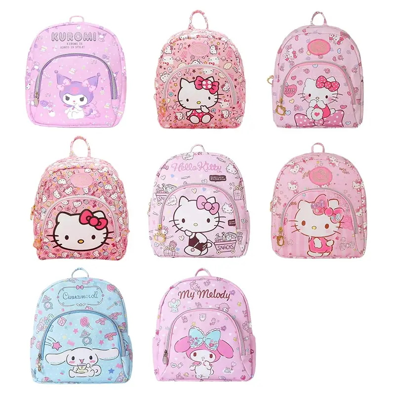 

Sanrios аниме Kawaii Hello Kitty Cinnamoroll Kuromi My Melody милый кожаный прозрачный Детский Рюкзак Школьная Сумка