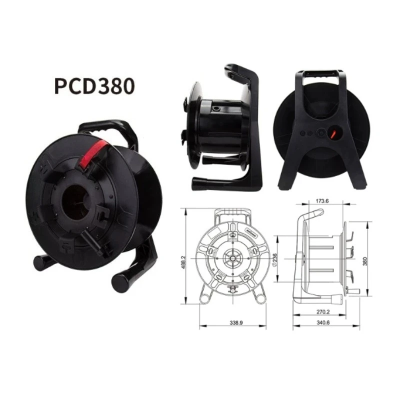 Portable Audio Video Cable Reel Cart, Handheld Wire Winding Spool Cart, Plastic view 3