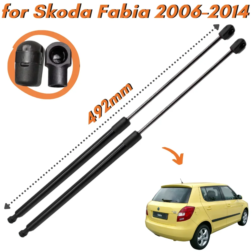 Qty(2) Trunk Struts for Skoda Fabia 5-door Hatckback 2006-2014 492mm Rear Tailgate Boot Gas Springs Strut Bar Lift Support Shock