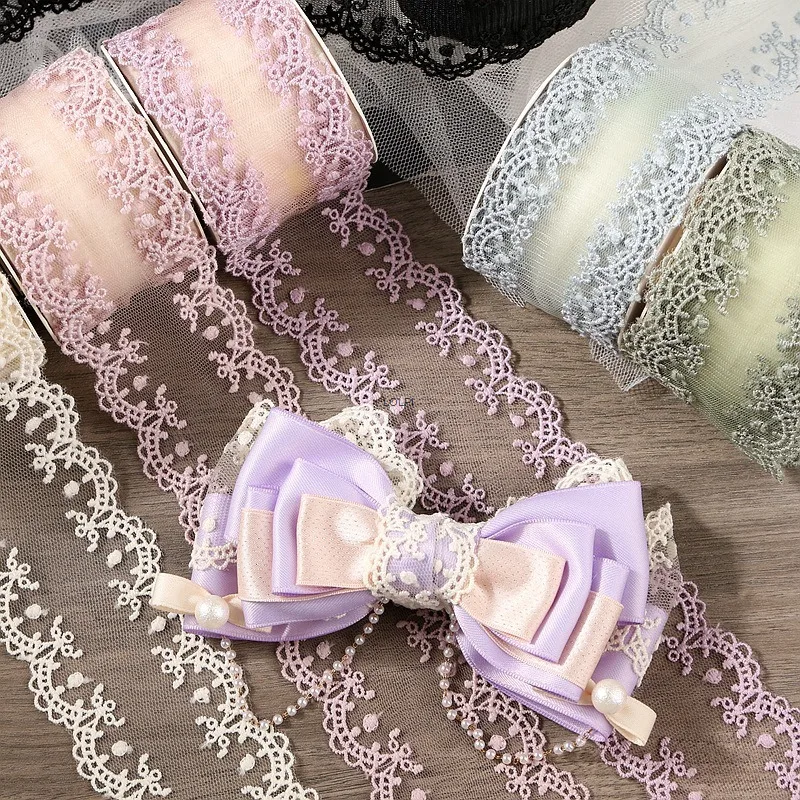 

10yards 50mm Bow/Lace/Gauze Ribbon Make Bowknots Kids Hair Accessories Lace Embroidery Mesh Lace Ribbon Carfts