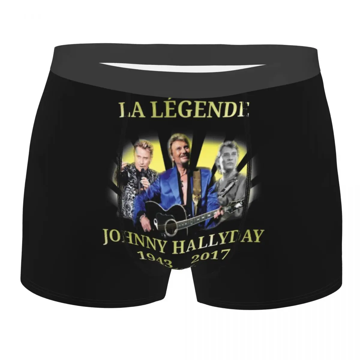

Custom Johnny Hallyday French Rock Singer Underwear Men Stretch Boxer Briefs