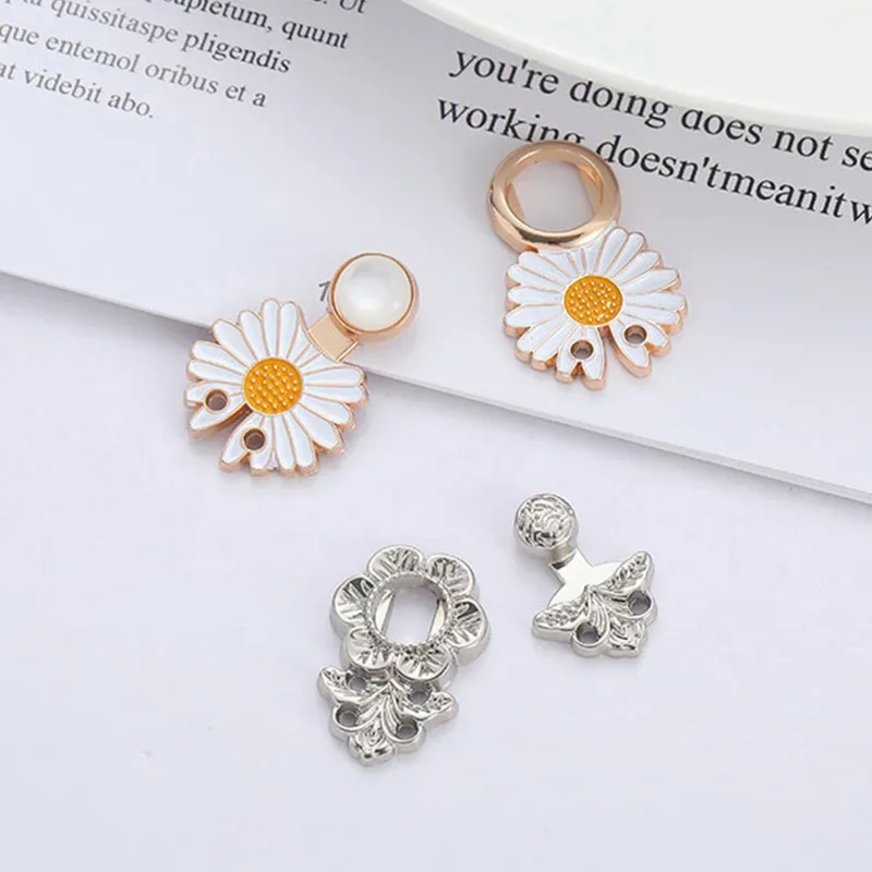 Detachable Button Adjustable Tightening Waist Clip Vintage Metal Cheongsam Fasten Buckle Skirt Pants DIY Clothing Accessories
